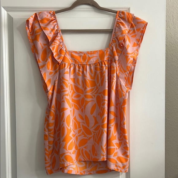 Orange Patterned Women's Top - Picture 4 of 4